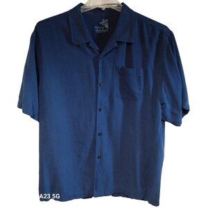 Tommy Bahama Mens Original Fit Blue Short Sleeve Button-Up Shirt 2X